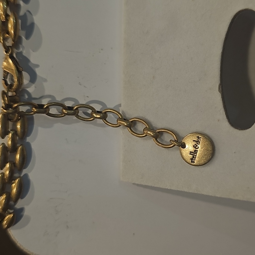 Stella & Dot Crystal Drop Brass Necklace - Picture 5 of 7